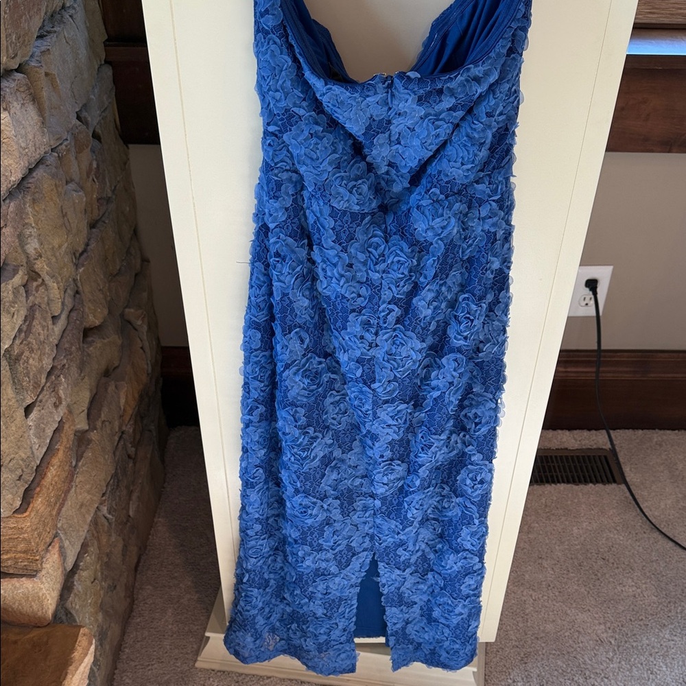 Lulu's Royal Blue Strapless Lace Dress - Picture 3 of 4